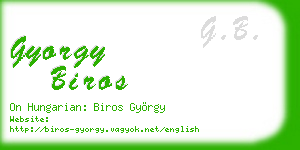 gyorgy biros business card