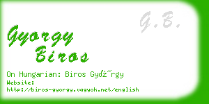 gyorgy biros business card